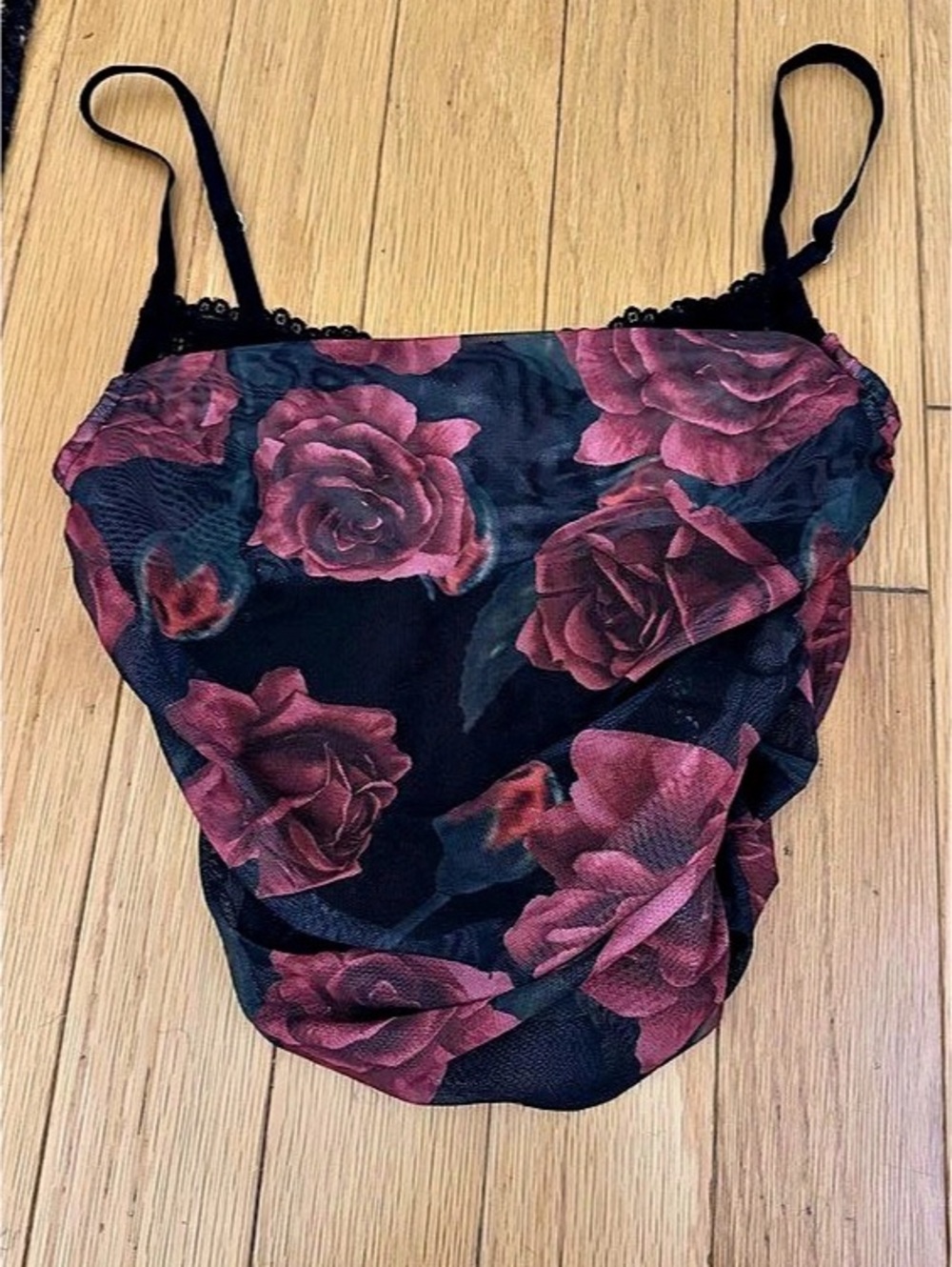 Floral Bandeau in Black & Burgundy